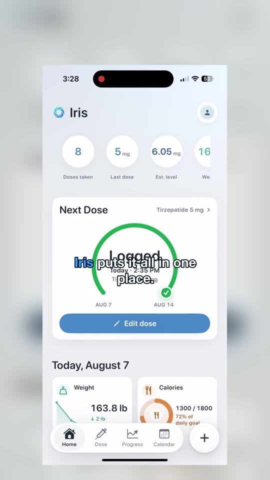 A frame from the existing Iris app demo video showing the product